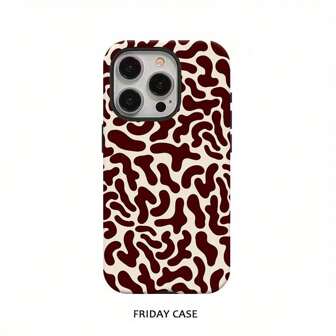 二合一亮面红心保护手机壳，适用于 16 Pro Max、15 Pro、13、11、12、XS、8 Plus、7