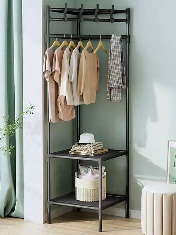 1 PIEZA Perchero de pared de esquina minimalista, para dormitorio del hogar, colgador de almacenamiento montado en la pared, perchero triangular, estantería de pie