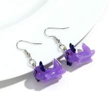 1 paire de boucles d'oreilles cloutées en acrylique mignonnes en forme de lézard, boucles d'oreilles mode animal gecko, conviennent pour le port quotidien et les soirées pour femmes