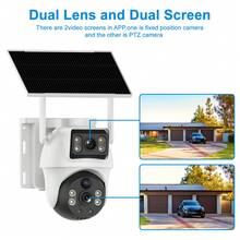 XIAOVV 8MP Double Lens Double Screen Solar Powered PTZ Home Camera With 355° Coverage 2.4G WiFi Person Recognition Two-Way Audio Motion Sensor Color Night Vision App Control Cloud And SD Card Storage Options Surveillance Camera With Solar Panel For Outdoor Use - Đen và trắng - Xem 4