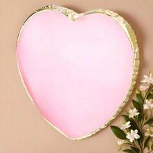 Nail Palette Agate Imitation Nail Blend Palette Nail Polish Color Blend Board Gold Edged Nail Holder Display Board Heart Shaped Cosmetic Blend Tool - 粉色 - 查看 3
