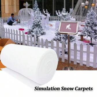 1 Roll New Year Christmas Snow Blanket, Artificial Snow Roll - For Winter Decoration, Christmas Tree Decoration Accessories, Rustic Crafts, Snowballs, And Photo Backdrop Props - Christmas Ornaments, Party Decoration, Party Table Mat, Table Decoration, White Photo Background