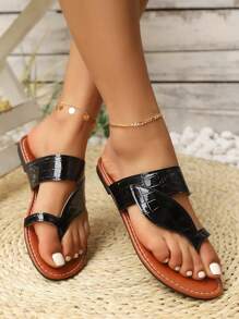 Women's Leaf-Shaped Flat Slippers, Comfortable & Fashionable Beach Slide Sandals, New For Summer 2024