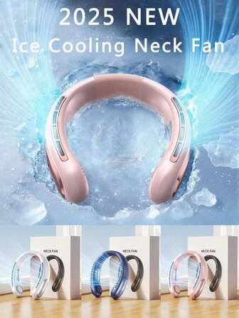 Ventilateur de cou portatif USB avec affichage numérique, 5 vitesses réglables, mini ventilateur portable sans feuille rechargeable, ventilation à 360° pour refroidissement, adapté pour usage extérieur, étudiant, silencieux, grand flux d'air. Cadeau idéal pour la Saint-Valentin, pour la petite amie, Pâques, garçons, filles, anniversaire multicolore.