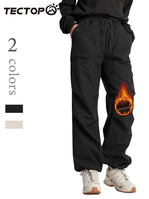 TECTOP Pantalones acolchados para mujer para deportes de invierno al aire libre, resistentes al agua y al viento, a prueba de arañazos, para montañismo y senderismo, con dos bolsillos grandes, forro polar y ajustables