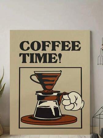 1 pieza, arte de pared de café retro, impresión de arte de café de estilo vintage, impresión de arte de cafetería, cartel de cafetera, impresión del tiempo del café, 50*70cm (19.7*27.5 pulgadas) sin marco