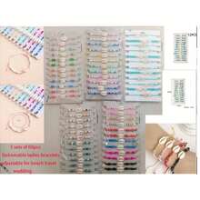 5 套 60 件时尚迷人的夏季夏威夷风格海滩彩色人造贝壳和海星串珠手链套装系列，随机混合款式，波西米亚编织可调节手链，适合女性、情侣、旅行、派对、婚礼、摄影、返校礼物送给朋友和同学