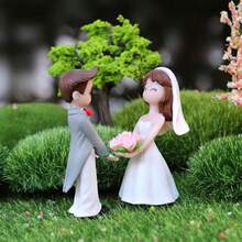 2 bức tượng trang trí hình bó hoa, đồ trang trí vườn thu nhỏ DIY trang trí bánh cưới - Nhiều màu - Xem 9