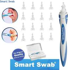 Smart Swab - Spiral Ear Cleanser - Earwax Remover Tool - 16 Replaceable Tips - Safe & Pain Free - Reusable Earwax Removal Kit - Soft & Gentle Ear Cleaning