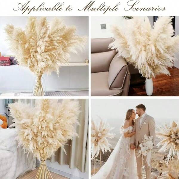 10pcs 39.37" Pampas Grass Bouquet Dry Florals For Home Boho Decor Wedding ArchFloral Arranging