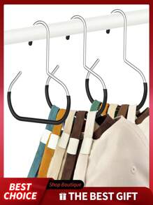 5 pezzi Organizzatore per cappellini, Rastrelliera appendi cappelli per armadio del dormitorio, Portacappelli multifunzionale, Porta cappelli da parete salvaspazio per armadio del dormitorio, ufficio, viaggio, auto - Accessori in acciaio rivestiti in PVC antiscivolo moderni (nero/bianco/grigio/rosa)