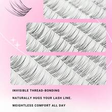 3PCS Easy Apply Princess/ Fish Tail False Eyelashes Kit - Voluminous & Fluffy Lashes For Beginners, Natural Crisscross Wispy Effect, Dramatic Cartoon Style, Reusable - C - 查看 6