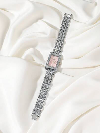 1pc Elegante Luxe Women Bracelet Horloge Rhinestone, Birthday Festival view 4