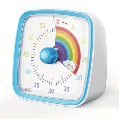 Rainbow Visual Timer With Night Light - 60-Minute Silent Countdown, Perfect For Classroom, Kitchen & Office Use