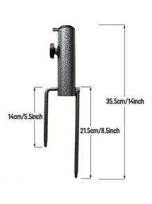 2pcs Heavy-Duty Metal Umbrella Stand Holder, Adjustable Portable Spiral Ground Anchor For Flag, Umbrella, Fishing Rod, Outdoor Park & Beach Use, Fits Soil & Lawn, 14in Insertion Depth
