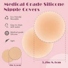 Cakes Nipple Covers No ShowSticky Silicone Nipple Pasties For Women No Show  Backless Pasties Adhesive Silicone Reusable 1Pair - 如圖 - 查看 5