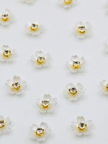 100/50/30pcs 14mm Purple Robe Flower With Gold Bottom Claw Crystal Resin Flower, For Clothing Decoration, Handicraft Gifts, DIY Arts & Crafts