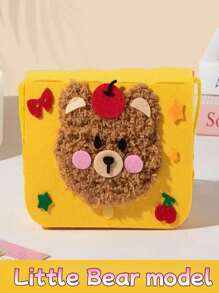 1 pieza Juego de bordado de muñeca DIY con animales de dibujos animados en fieltro, kit de costura de artesanía con pegatinas, kit de costura de arte y manualidades. Cose, cose, cose, rellena juguetes