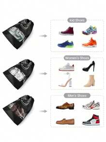 10/5/3/1 قطعة أكياس تخزين الأحذية من القماش غير المنسوج، أكياس منظم أحذية شفافة مقاومة للماء محمولة، أكياس منظم أمتعة السفر، مناسبة لجميع الأحذية، أكياس تخزين الأحذية، اكسسوارات السفر