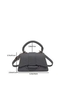 Solid - Colored Mini Women's Hand - Held And Cross - Body Bag - Fashionable Leather - Unique Design - Suitable For Fashion - Forward Women - An Ideal Choice For Daily Trips And Social Activities. - Grey - View 2