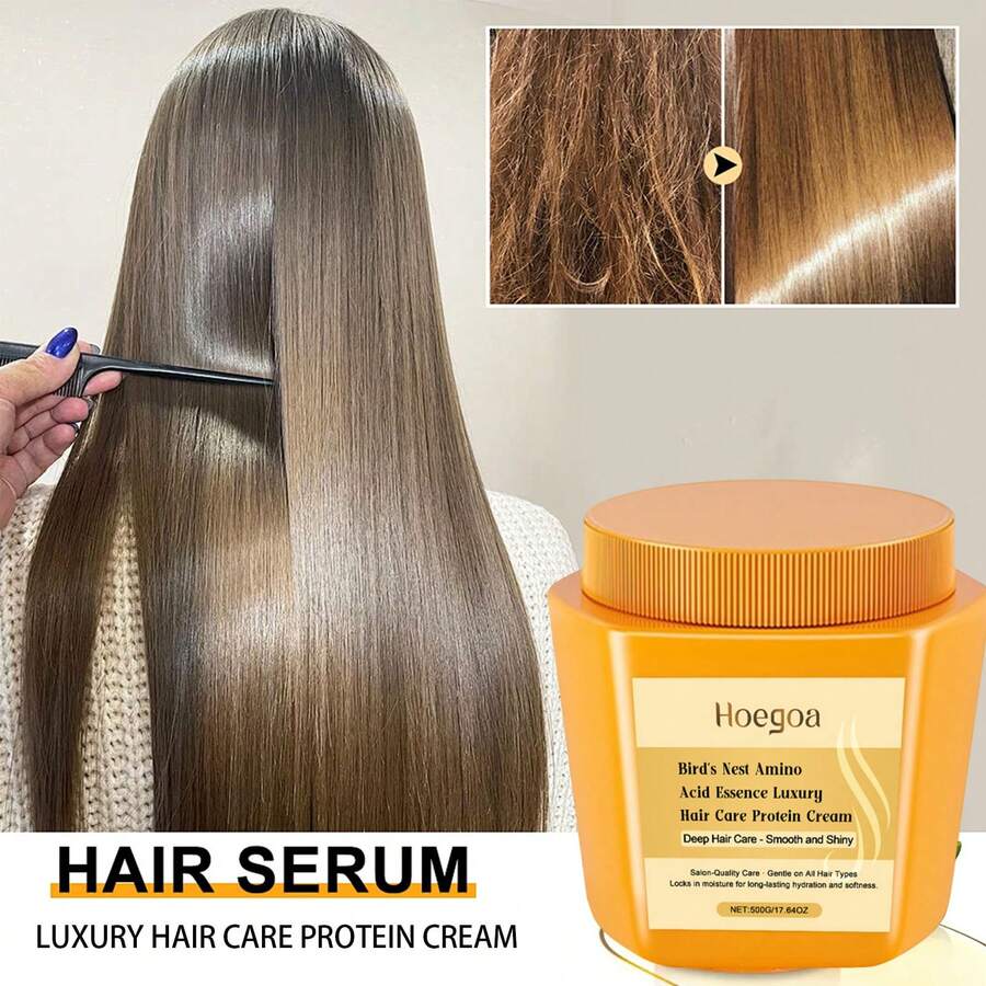 500g 氨基酸蛋白护发霜，深层滋养，适用于干燥、受损发质，保湿、柔顺、丰盈，头发蛋白护理