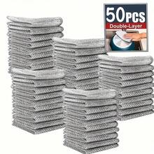 [Reusable Steel Scrubbers] Non-Scratch Steel Fleece Scrubbers | Reusable And Washable - Easily Remove Grease, Oil, And Dirt - Suitable For Kitchen, Bathroom, And Dining Room - Multicolor - View 2