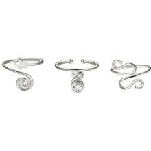 1 pieza/Set de 3 piezas Anillos de dedo ajustables para mujeres con piedras de CZ, cristales, flor y diseño de flecha abierta para joyas de pie de verano en la playa