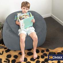 Bean Bag Chair For Kids 8-12, Toddler Beanbag Bed Corduroy, Convertible Child Bean Chair To Floor Mattress With Filler, Kid Reading Comfy Lounge Couch For Boys And Girls Bedroom, Grey - 深灰色 - 查看 1