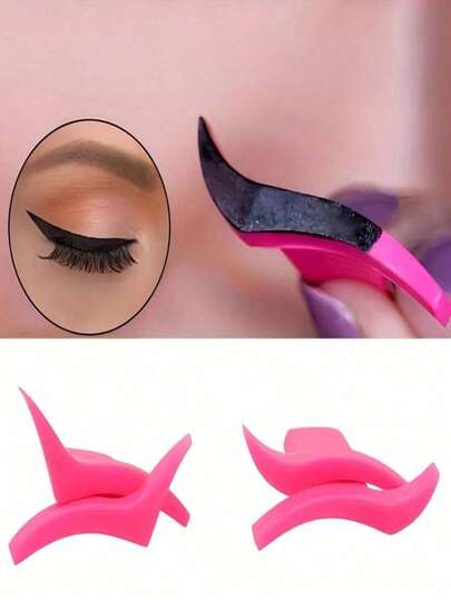 眼线模板，专业猫眼及飞扬眼线指南，精准易用，适合所有肤质，ABS塑料手柄，化妆配件 | 符合人体工学设计 | 低致敏性美容产品，化妆品，价格实惠，房间装饰，梳妆台，旅行，卧室，化妆配件