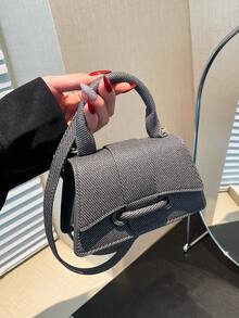 Solid - Colored Mini Women's Hand - Held And Cross - Body Bag - Fashionable Leather - Unique Design - Suitable For Fashion - Forward Women - An Ideal Choice For Daily Trips And Social Activities. - Grey - View 1