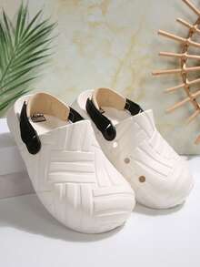 可爱花卉卡通图案厚底防滑浴室淋浴软底拖鞋，沙滩凉鞋