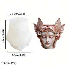 قالب سيليكون لفتاة ذات عيون مغمضة، متعدد الوظائف - أبيض - مشاهدة 2