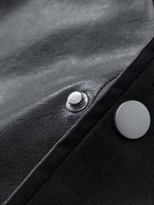 Men's Long Sleeve Fashionable Casual Versatile Motorcycle Leather Jacket, Autumn/Winter