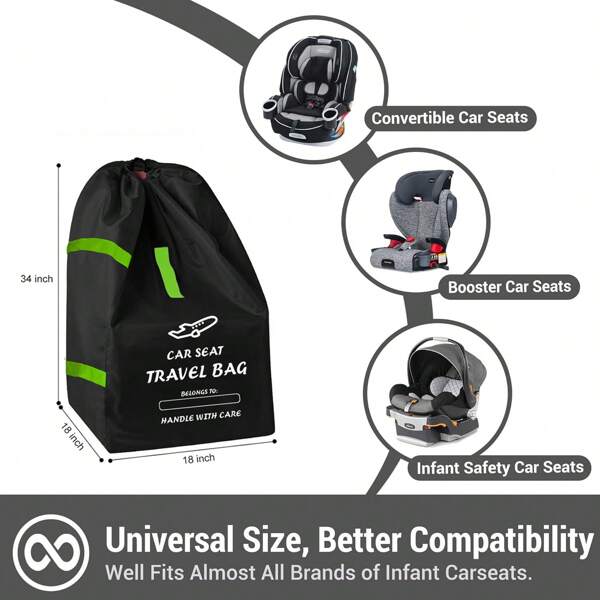 1pc Child Car Seat Carry Case, Travel Stroller Organizer Bag, Dust Cover Accessory