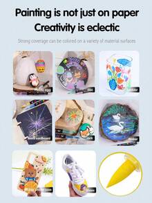 240色直液丙烯马克笔，儿童学校指定绘画精选套装，广纳，兰果，学生用美术专业绘图绘画彩色软头马克笔纸质紧密可堆叠DIY涂鸦涂色书彩笔可画玻璃石防水人体彩绘画笔，返校季，生日，万圣节，圣诞节礼物。