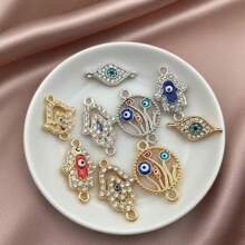 10pcs Alloy Charm Evil Eye Diy Pendant Jewelry Accessories Multi Colors Evil Eye Necklace Pendant