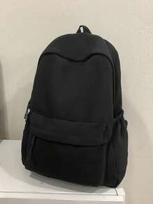 Minimalist Solid Color Backpack, Lightweight Multi-Pocket Large Capacity School Backpack, Travel Backpack, Back To School Backpack - Multicolor - View 12