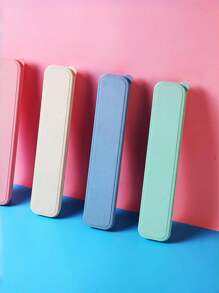 1pc Portable Cutlery Box, Small & Medium Size Makeup Brush, Knife, Fork, Spoon, Chopsticks Box, Pencil Box With Lid, Colorful Storage Box, Essential Travel Cutlery Set, Suitable For Halloween, Christmas Gifts