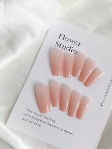 10 Pieces Acrylic Press On Nails, Beautiful Coffin-Shaped Fake Nails, DIY, Custom Pattern,Halloween Nails,Christmas Nails,Customization Of Christmas And Halloween Elements, Nail Supplies,Pink Nails,Suitable For Ladies To Use In Weddings, Parties, Holidays, Gift Nail Tools. - Multicolor - View 2