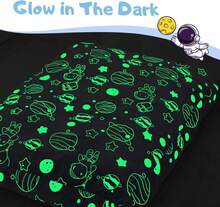 Kids Bean Bag Chair Turn Into Beanbag Bed, Unicorn Toddler Bean Chair For Girl Boy Sleeping, Lazy Children Sofa Couch With Filler, Convertible Child Floor Mattress, Glowing Space - 玫紅色 - 查看 9