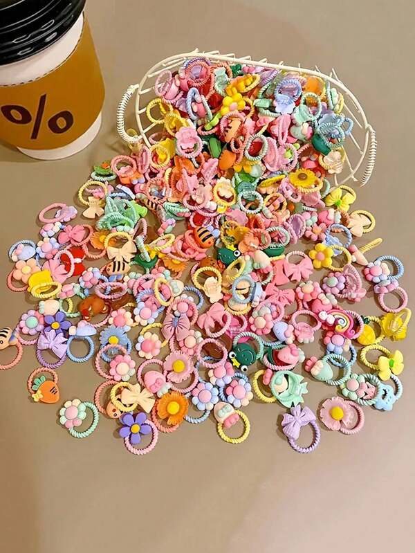 10pcs Non-Damaging Elastic Hair Ties Suitable For Girl, Hair Bands, Small Hair Ties, Scrunchies - No Card, Suitable For Girl's Daily Outfits, Evening Parties And Other 10 Scenarios