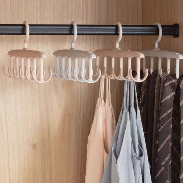 5 Stücke drehbarer Hängehakenhalter, platzsparender BH-Träger, wellenförmiger Trockenständer, multifunktionaler Kleiderbügel für Zuhause/Studentenwohnheim, geeignet als Geschenk für Verwandte, Familie, Freunde, Lehrer, Klassenkameraden, für Reisen, Outdoor-Aktivitäten, Camping, Party, Strandurlaub, Dekoration, Organisator für Kleider, Hosen, Schuhe, Jeans, Stiefel, Röcke, Frühling, minimalistisch, Sommershirts