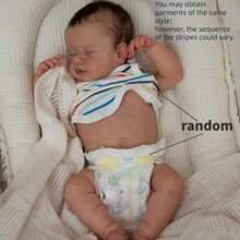 18 英寸逼真重生婴儿娃娃，3D 彩绘皮肤，血管清晰可见，如同真实婴儿，可爱手工艺术全身乙烯基女孩娃娃重生玩具，逼真的新生儿真实婴儿娃娃，适合儿童的绝佳礼物 - 彩色 - 查看 1