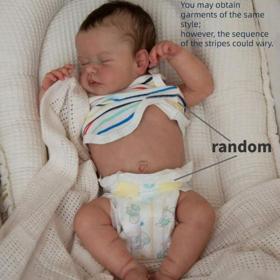 18 英寸逼真重生婴儿娃娃，3D 彩绘皮肤，血管清晰可见，如同真实婴儿，可爱手工艺术全身乙烯基女孩娃娃重生玩具，逼真的新生儿真实婴儿娃娃，适合儿童的绝佳礼物 - 彩色 - 查看 1