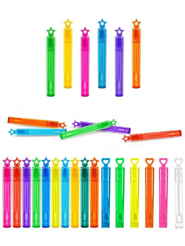 12/24/48 varitas de burbujas, sin líquido para burbujas, tubos sopladores de burbujas, herramientas de decoración para fiestas, tubos sopladores de burbujas en forma de estrella portátiles