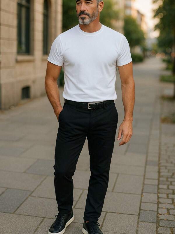 Calça Social Masculina Sarja Slim Esporte Fino
