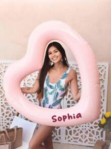 1 pezzo - Palloncini a forma di cuore personalizzati di grandi dimensioni, anelli galleggianti gonfiabili personalizzati per piscina di matrimonio, anelli da nuoto gonfiabili a forma di cuore rosa personalizzati, anelli da nuoto a forma di cuore con testo personalizzato, salvagente galleggiante per adulti e donne