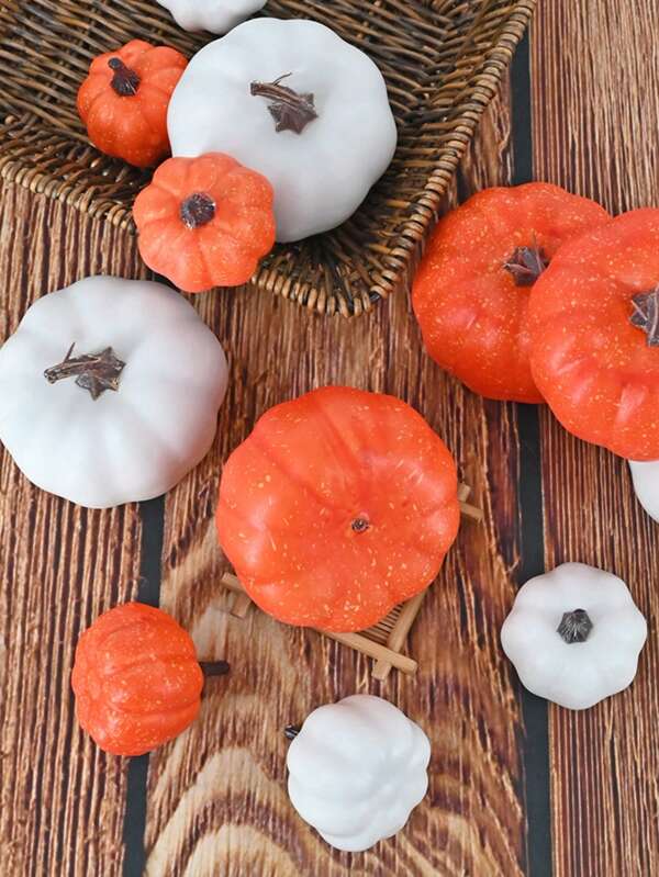 5/10Pcs Mini Artificial Pumpkin Autumn Harvest Simulation Pumpkin Decoration Forged Fruit Home Decor For Halloween Thanksgiving Party Decor