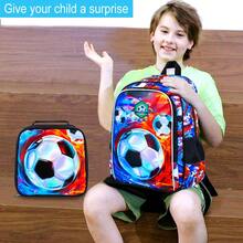 3PCS Backpack For Boys, 16 Inch Kids Preschool Soccer Backpacks, Elementary Kindergarten Football School Bookbag With Lunch Box For Teen Travel - Backpack - View 6