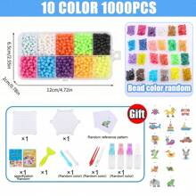 Set creativo di 600/1000/1500/2400 perline a fusione magiche fatte a mano per fai da te e artigianato, giocattolo sensoriale con perline appiccicose, con accessori